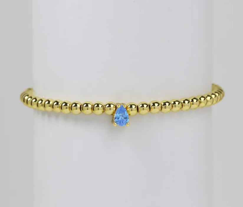 The Gem Glow - Small Tear Drop Birthstone Bracelets