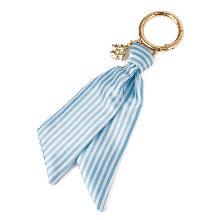 Blue Stripes Satin Keychain