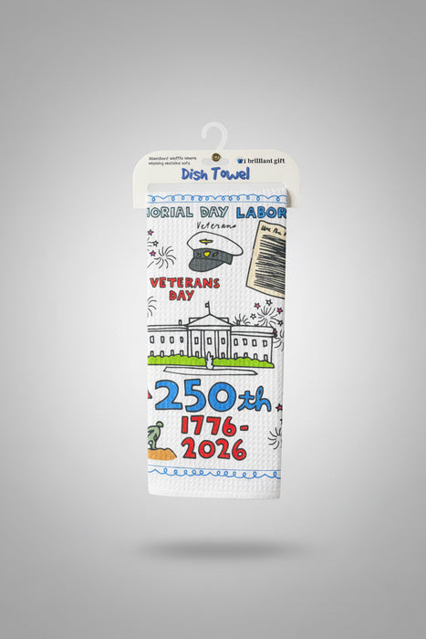 250th America Waffle Knit Dish Towel