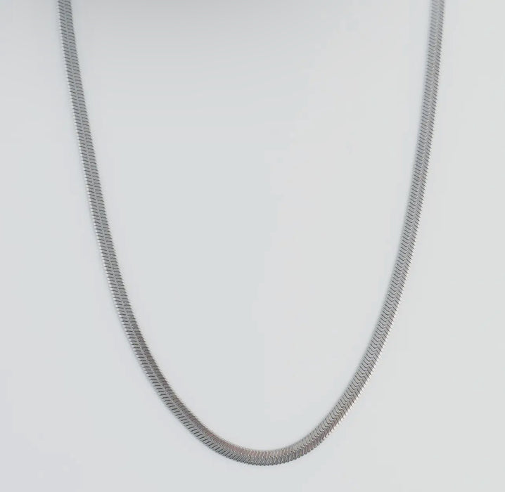 Waterproof Silver 18” Snake Chain Necklace
