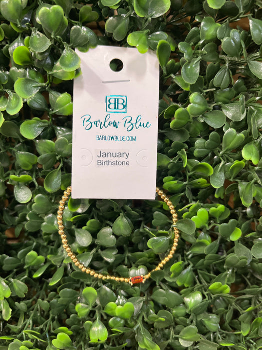 The Birthday Girl Birthstone Bracelets with Rectangle Birthstone Charm