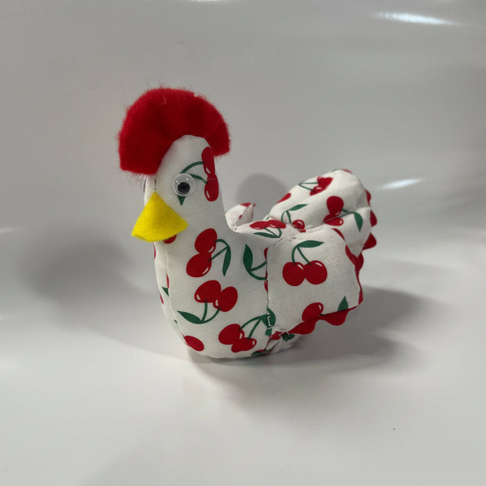 Miniature Hand Sewn Chickens .  Made from Fun Fabric or Vintage Feed Sacks.