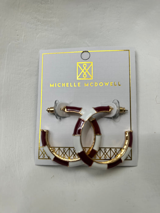 Maroon, White, & Gold Ashlynn Hoops- Perfect For Game Day To Show Your School Spirit!!