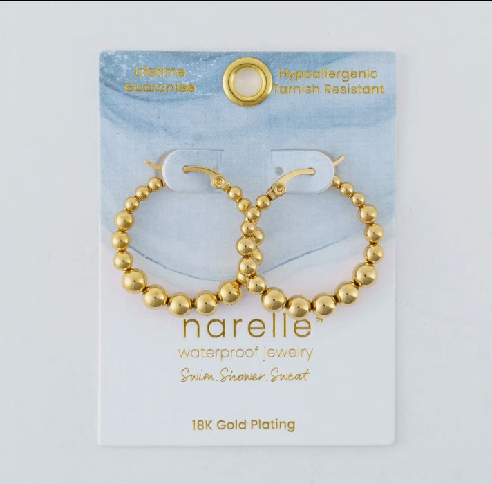 Waterproof Bubble Hoop Earring Gold