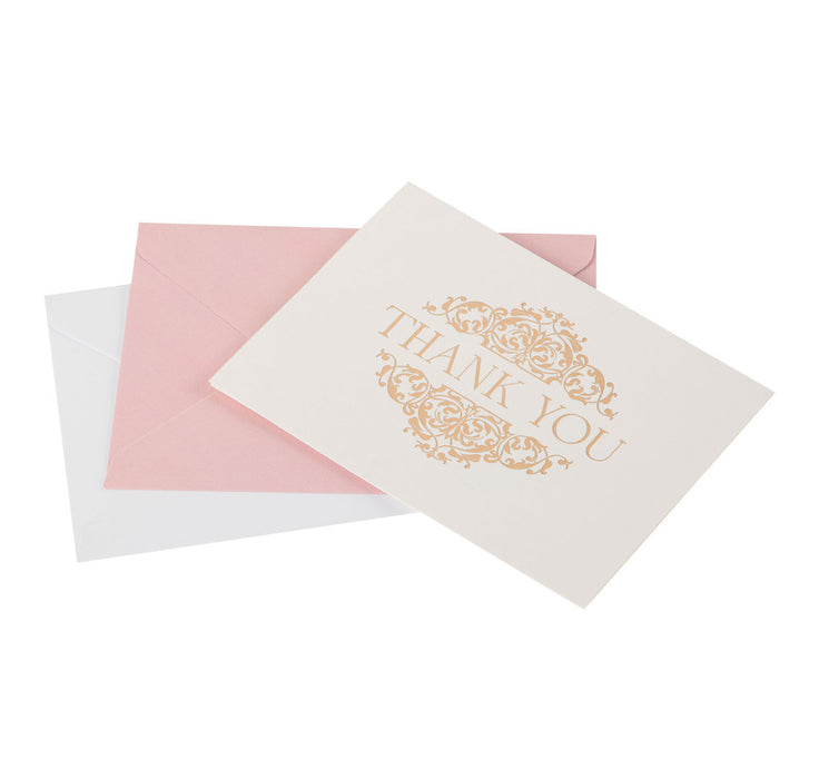 Thank You Gold Filigree Boxed Note Card Set