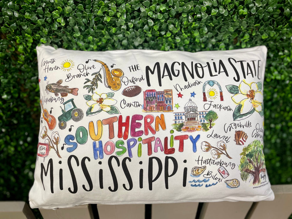 State of Mississippi Double Sided Lumbar Pillow