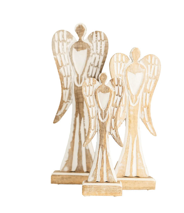 Feathered Wood Angels - 3 Sizes!