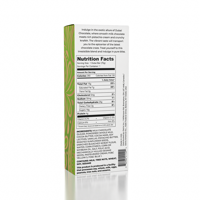 Dubai Chocolate Bar Pistachio by Oasis Treasures