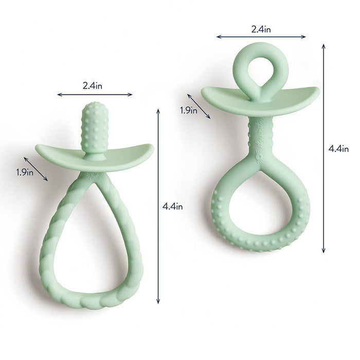 Itzy Pre-Feeding Teether Set™.  Use as a teether or to introduce self feeding.