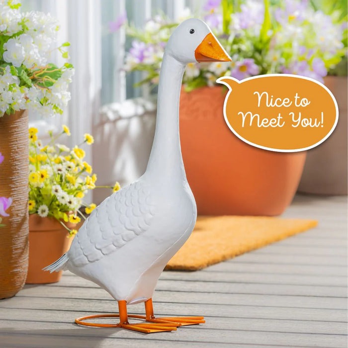 Giddy the Porch Goose- Metal Porch Goose