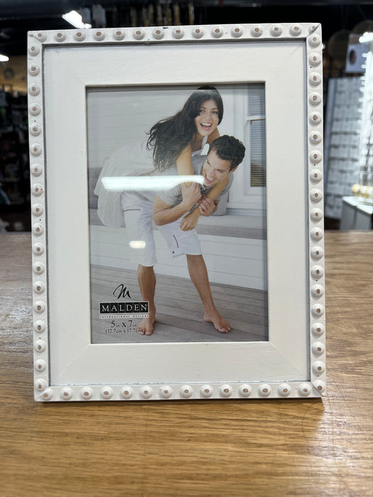 White Beaded Frame