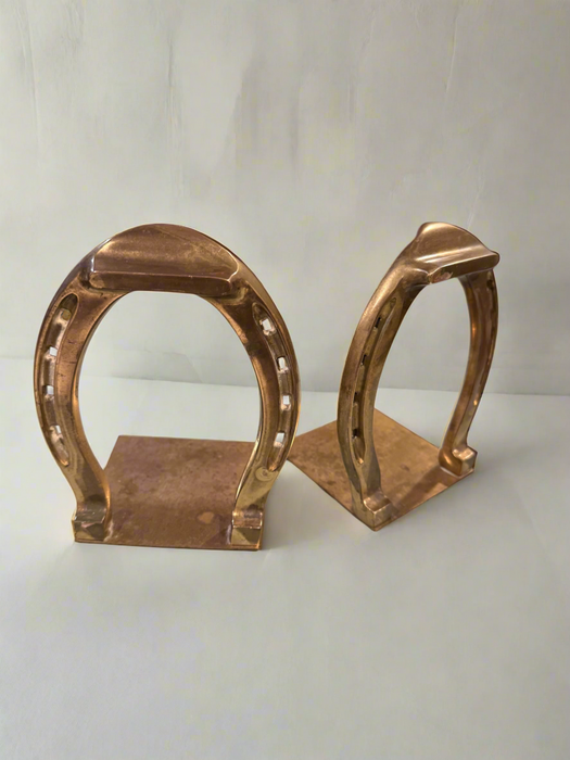 Vintage Brass Horse Shoe Bookends.  Set of 2