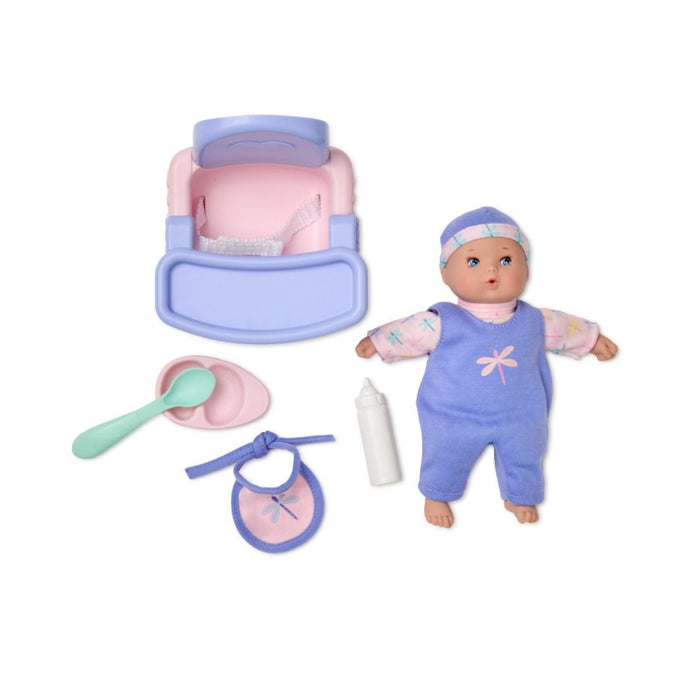 Little Cuties 8-inch Feeding Playset- Includes baby doll!