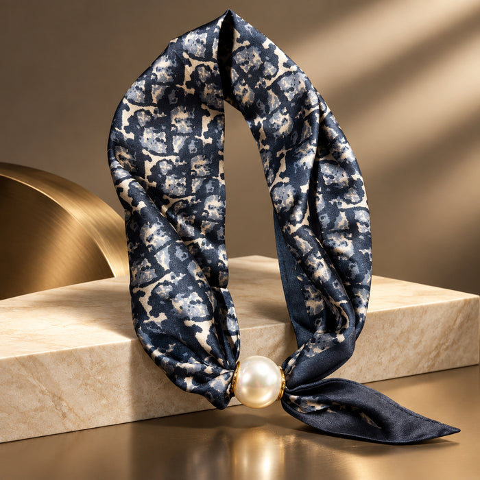 Scarf Necklace w/ Pearl Magnetic Clasp