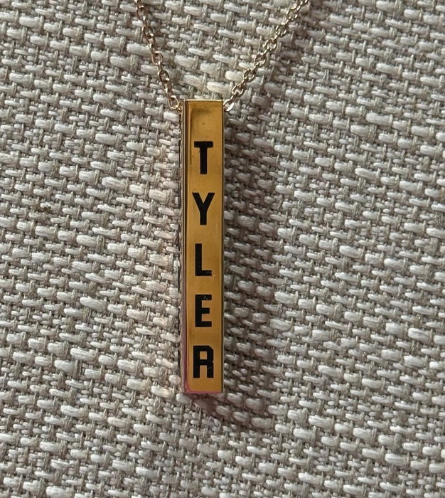 4 Sided Vertical Bar Necklace.  Custom Names or Text Included. ROSE GOLD only $15.