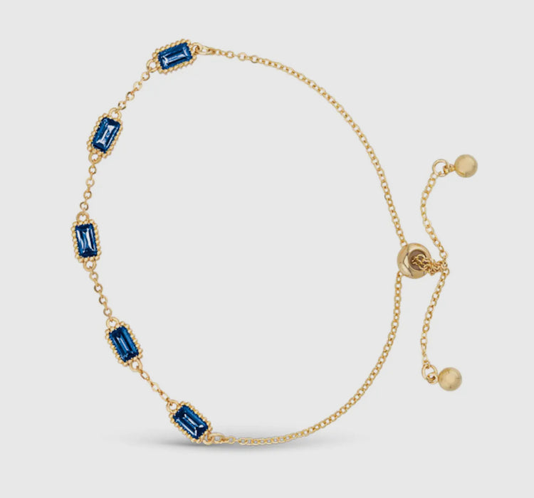 Saphire Blue CZ Station Bracelet