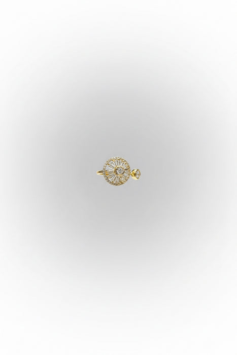 Crystal Circle with Separated Diamond Adjustable Fidget Ring