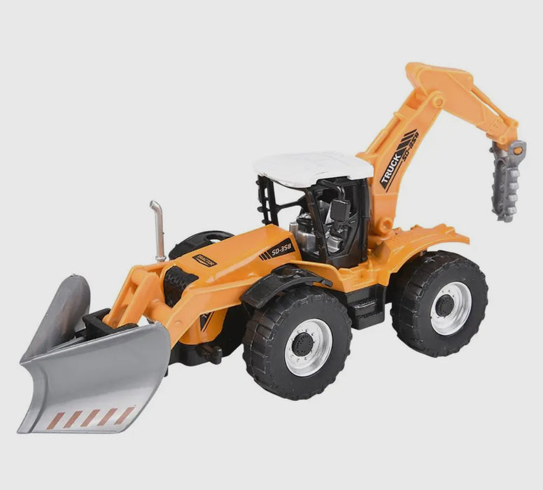 Die Cast Pull Back Farm Tractors.  7"