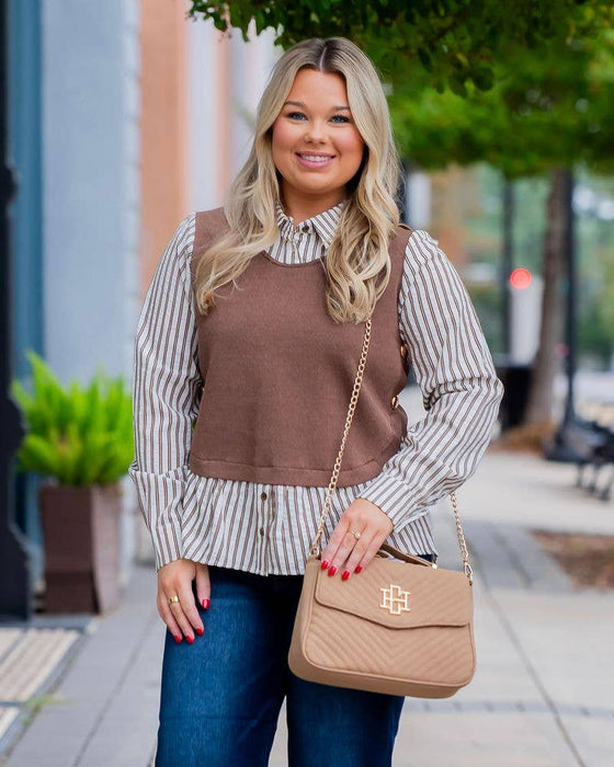 Sinclair Quilted Crossbody Latte by Caroline Hill