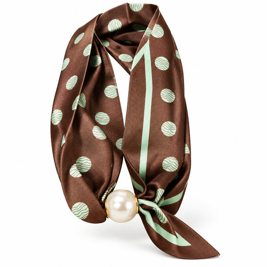 Scarf Necklace w/ Pearl Magnetic Clasp