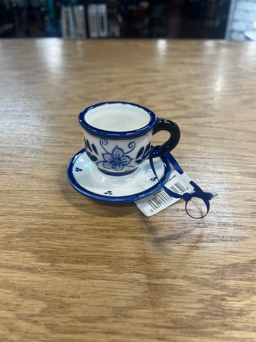 Blue & White Floral Teapot & Teacup Ornaments- 2 Styles, Sold Separately