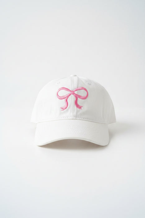 White Hat With Pink Bow