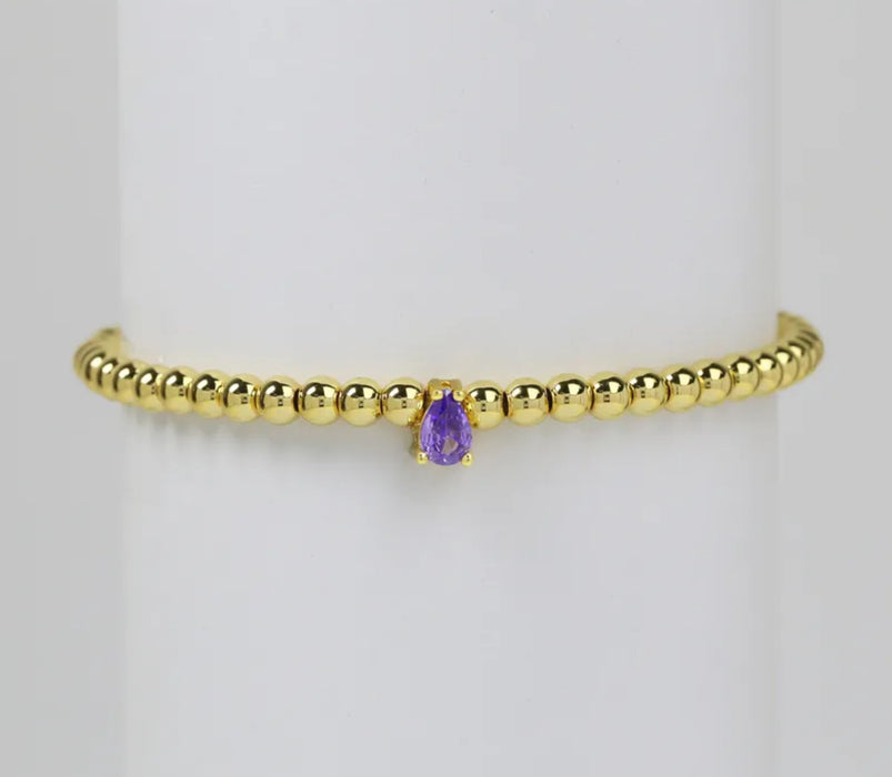 The Gem Glow - Small Tear Drop Birthstone Bracelets