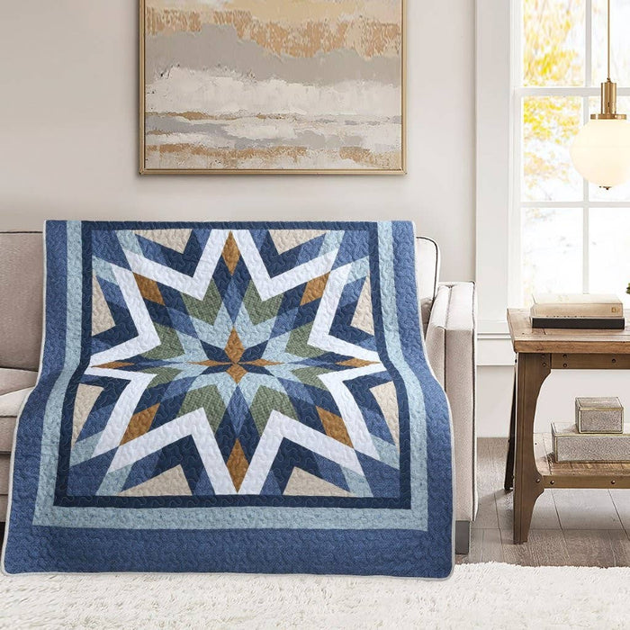 Virah Bella "Rhythmic Blossoms" Quilted Throw Blanket