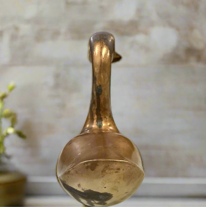 6” Tall Vintage Solid Brass Swan or Duck.  Heavy.  Has aged patina that will come off.