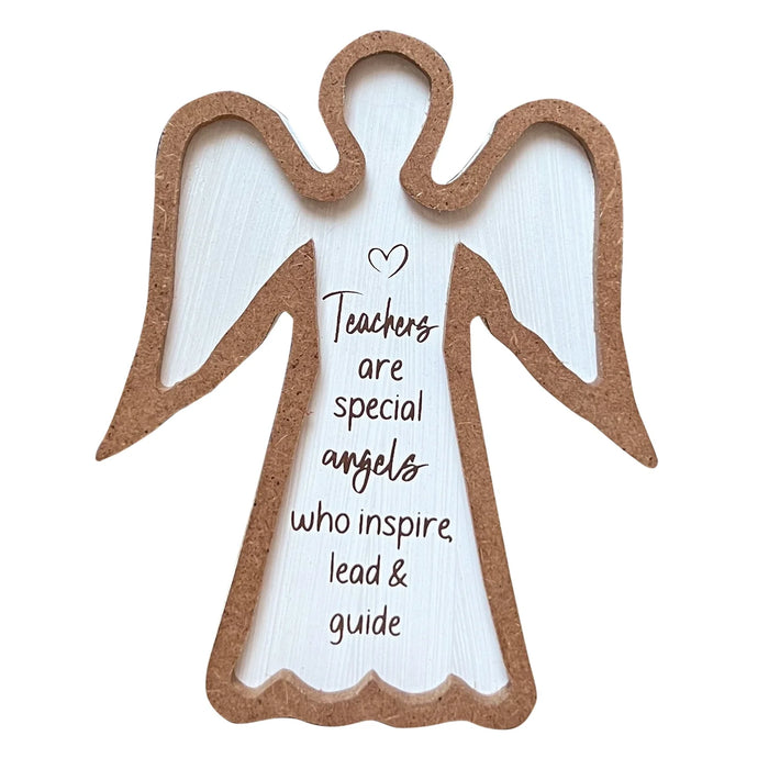 Teachers Are Special Angels who Inspire, Lead, & Guide- Framed Standing Angel Plaque