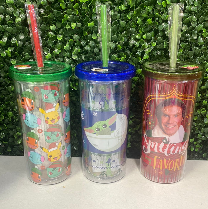 Acrylic Tumblers with Straw