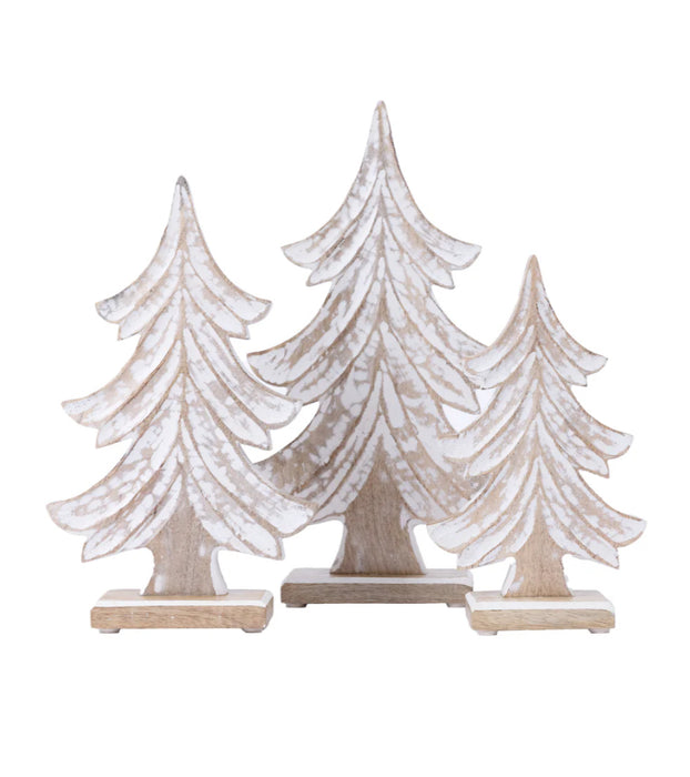 Carved Spruce Wood Trees - 3 Sizes!