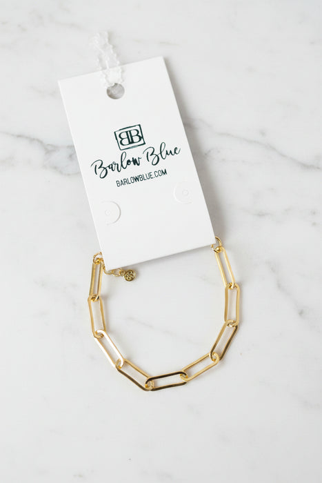 The Stacy – Large Paperclip Gold Bracelet