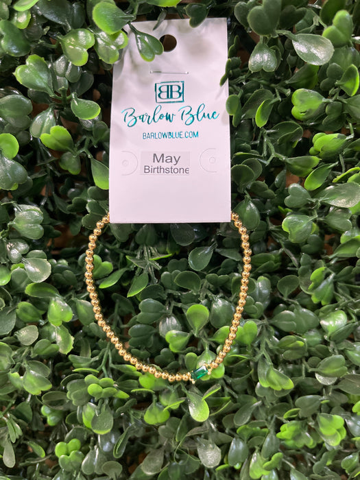 The Birthday Girl Birthstone Bracelets with Rectangle Birthstone Charm