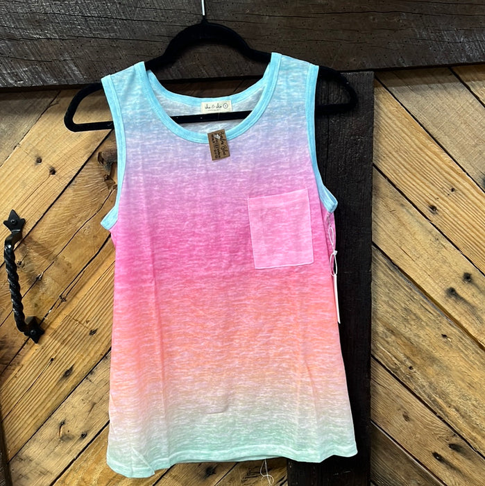 #121 Striped ombré tank with pockets