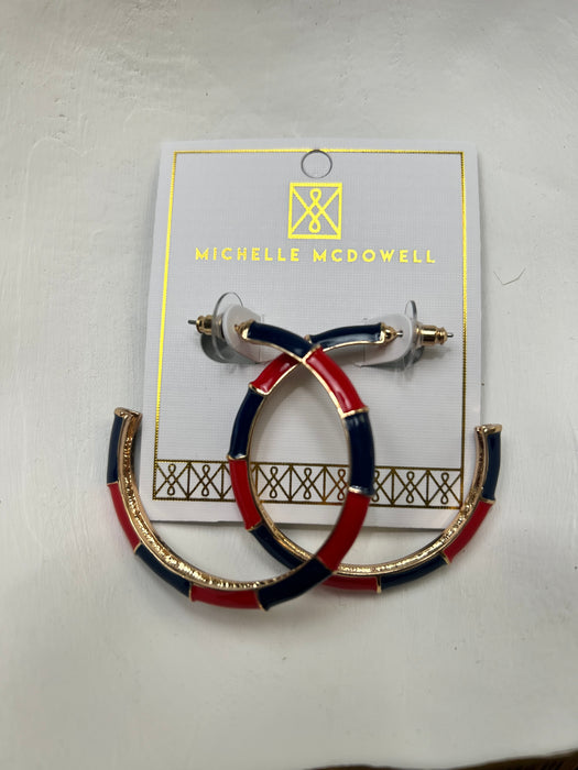 Red, Blue, & Gold Ashlynn Hoops- Perfect For Game Day To Show Your School Spirit!!