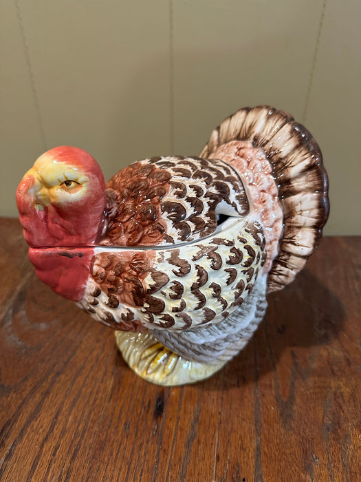 Large (7” Tall) Vintage Ceramic Turkey Gravy Boat or Cranberry Sauce Holder.  Perfect for your Thanksgiving Table.  We have several matching pieces in this set.