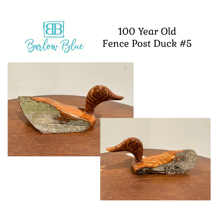Beautiful Ducks Made From 100 Year Old Fence Posts.  Hand Carved and Polished.