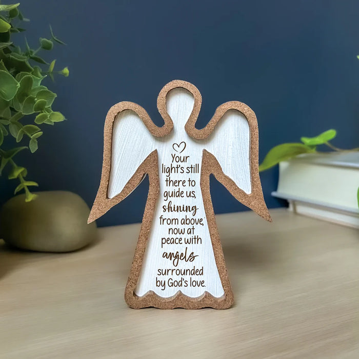 Your Light's still There- Framed Standing Angel Plaque