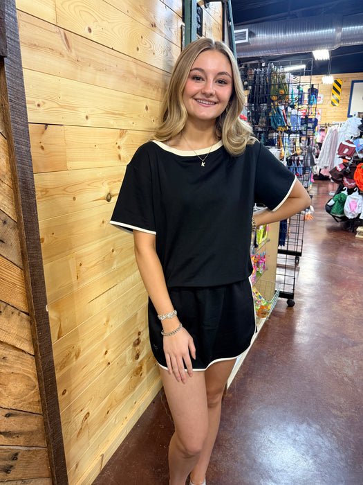 Simply Southern Activewear Skort Set in Black