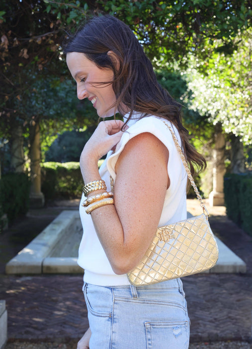 Livi Quilted Crossbody Purse Champagne Pop by Caroline Hill