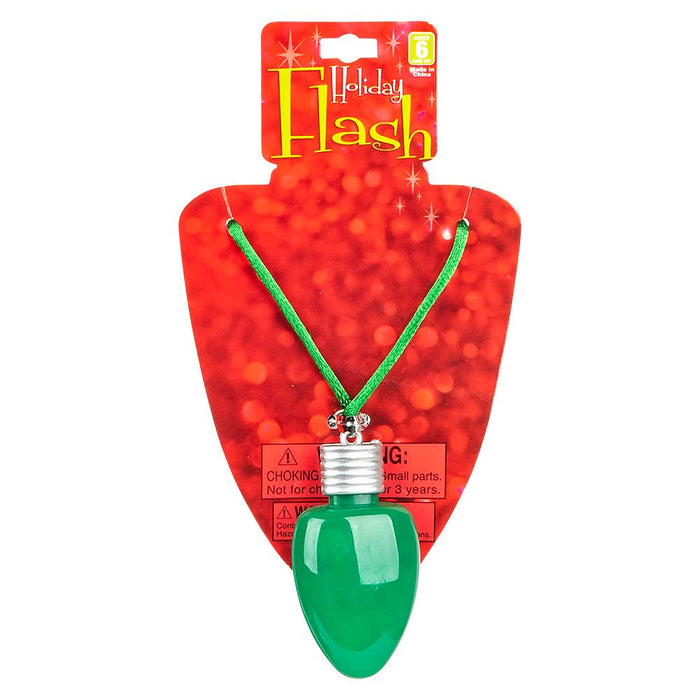 28" Flashing Christmas Bulb Necklace