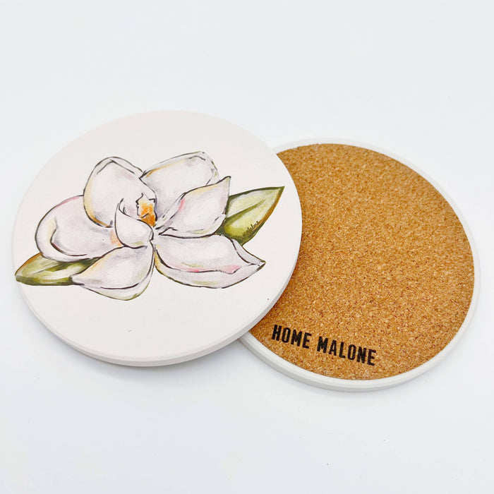 Magnolia Coaster - Mississippi Floral Absorbable Stone Coaster