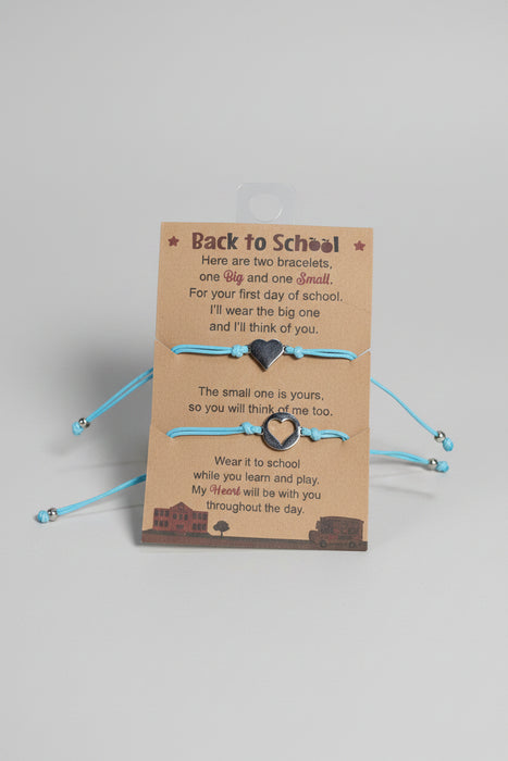 Light Blue & Dark Blue Back To School Bracelets - Set of 2 Bracelets