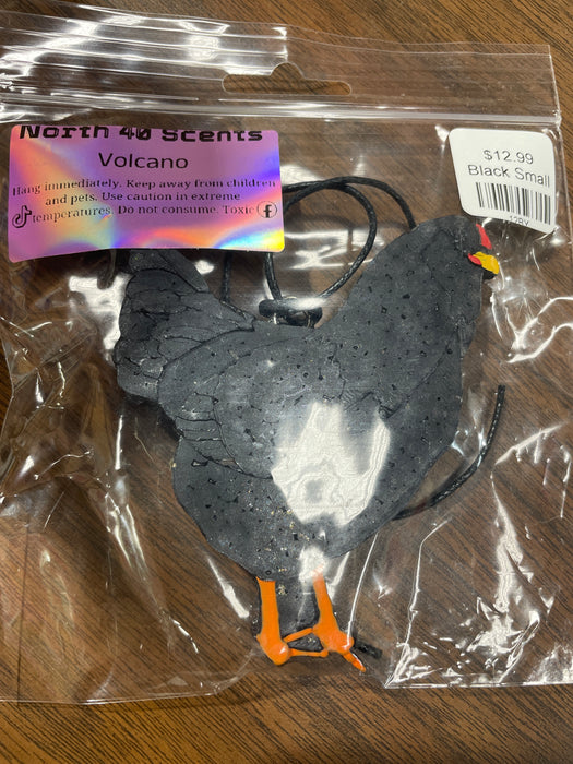 Volcano Scented Chicken Car Freshies.  Very Beautiful & Detailed