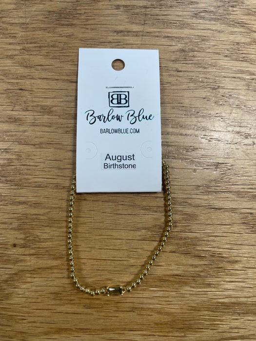 The Birthday Girl Birthstone Bracelets with Rectangle Birthstone Charm