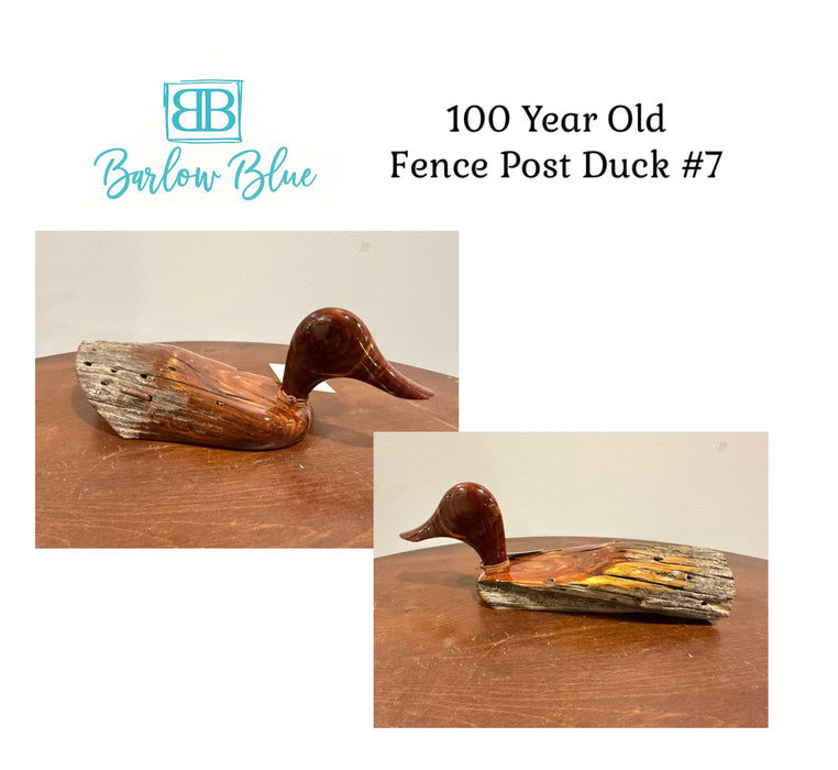 Beautiful Ducks Made From 100 Year Old Fence Posts.  Hand Carved and Polished.