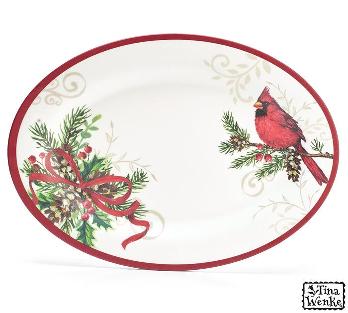 Holiday Hope Melamine Cardinal Platter