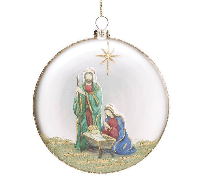 Glided Glory Holy Family Ornament with Gold Outline