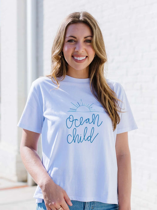 Ocean Child Round Neck Tee by Mary Square